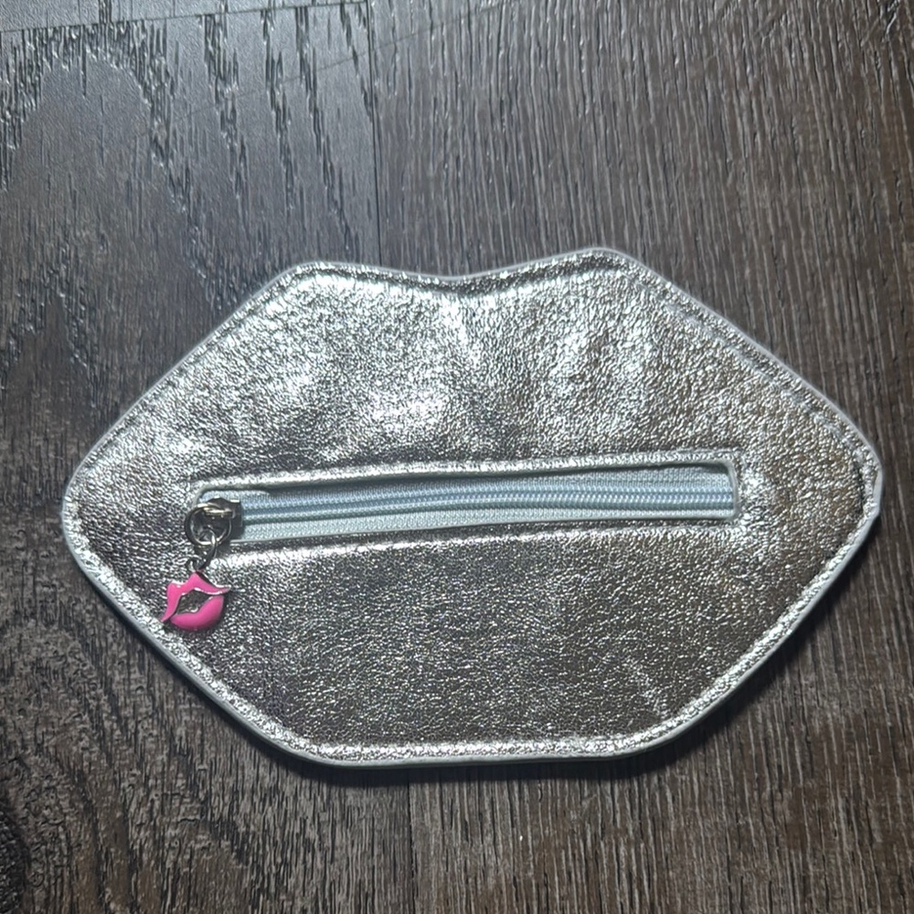 Silver Lip-Shaped Clutch